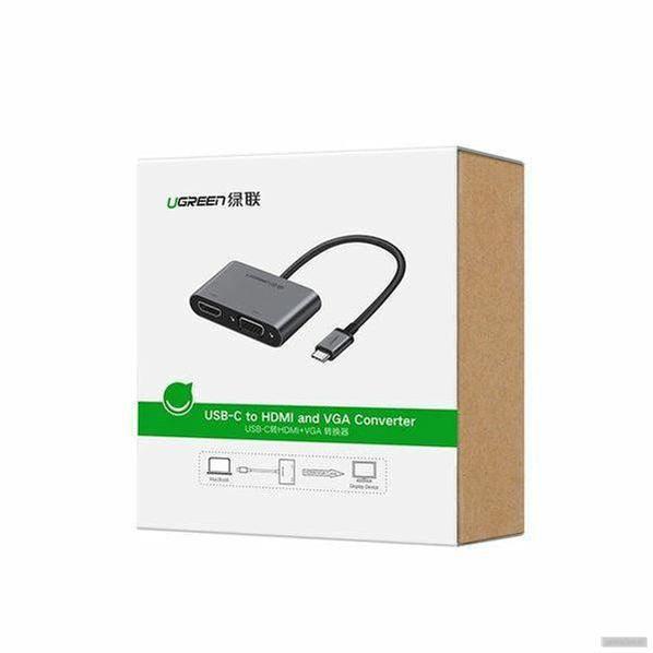 Ugreen USB-C na HDMI in VGA + PD adapter siv - box-PRIROCEN.SI