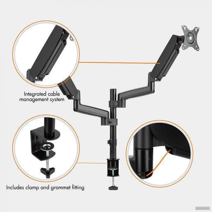 VonHaus dvojni nosilec za monitor do diagonale 32'', plinski drog POŠKODOVANA EMBALAŽA-PRIROCEN.SI