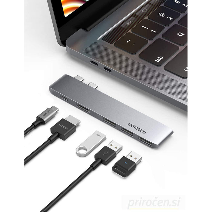 UGREEN USB-C Hub za MacBook (HDMI, USB-C, 2x USB 3.0)-PRIROCEN.SI