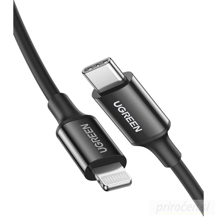 UGREEN USB-C na Lightning M/M kable 2m (črn)-PRIROCEN.SI