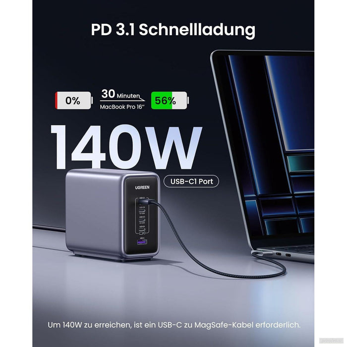 Ugreen Nexnode 300W GaN II 5-portni USB polnilec - box-PRIROCEN.SI