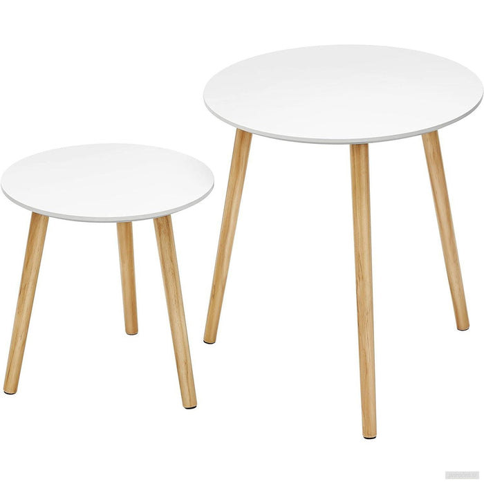 SONGMICS miza za dnevni prostor 45x50x45cm bela, 2kosa, LET07WN-PRIROCEN.SI