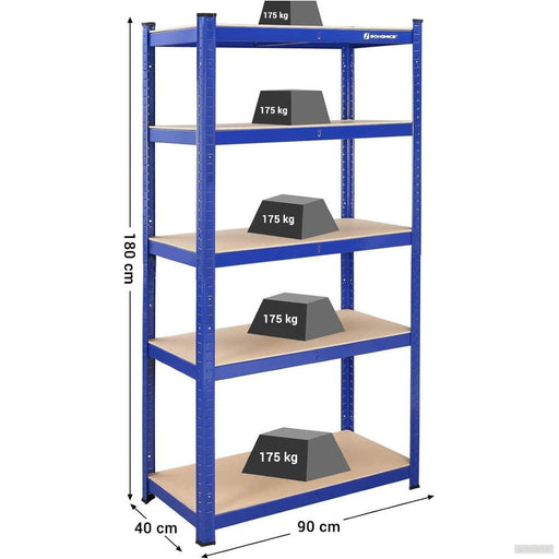 SONGMICS Regal 90 x 180 x 40 cm rjavo-moder,GLR40Q-PRIROCEN.SI