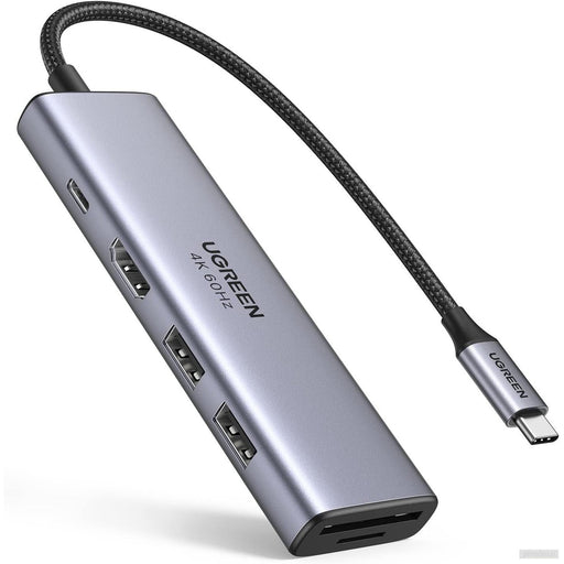 Ugreen 6v1 USB-C HUB 4K HDMI+čitalec kartic+2xUSB+PD 100W-PRIROCEN.SI