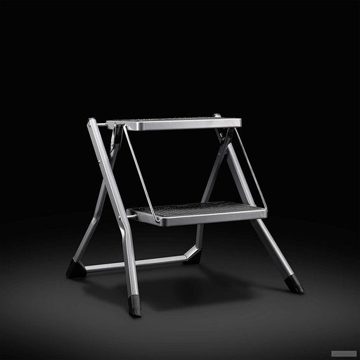 VonHaus zložljiva 2-polična jeklena lestev-PRIROCEN.SI