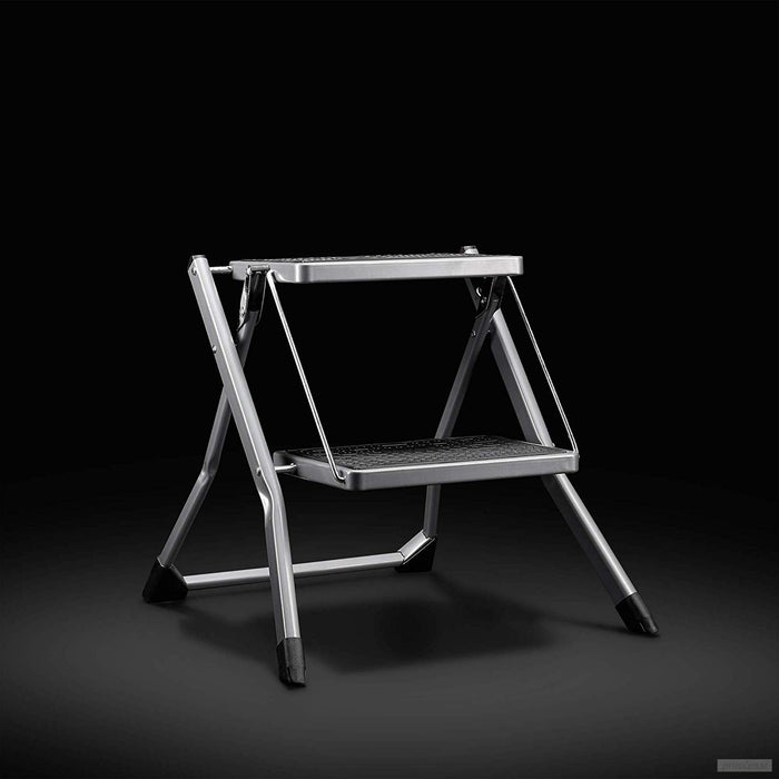 VonHaus zložljiva 2-polična jeklena lestev-PRIROCEN.SI