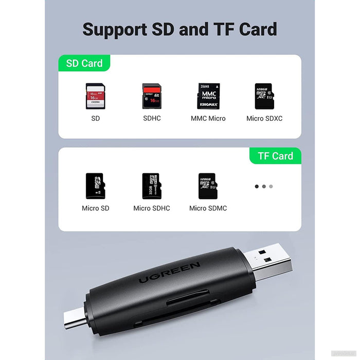 Ugreen USB 3.0 + USB-C OTG čitalec kartic-PRIROCEN.SI