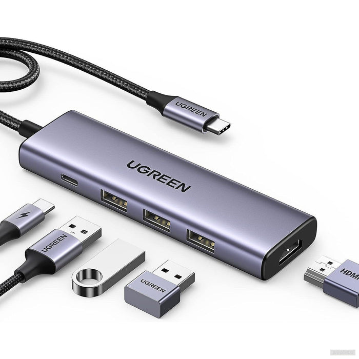 Ugreen 5-v-1 USB-C Hub (100 W PD, 4K@30Hz HDMI)-PRIROCEN.SI