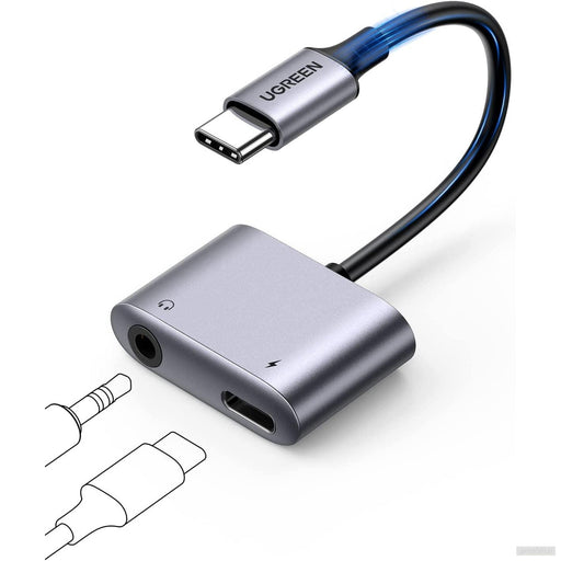 Ugreen USB C na 3,5mm adapter za slušalke in polnilec 2 v 1-PRIROCEN.SI