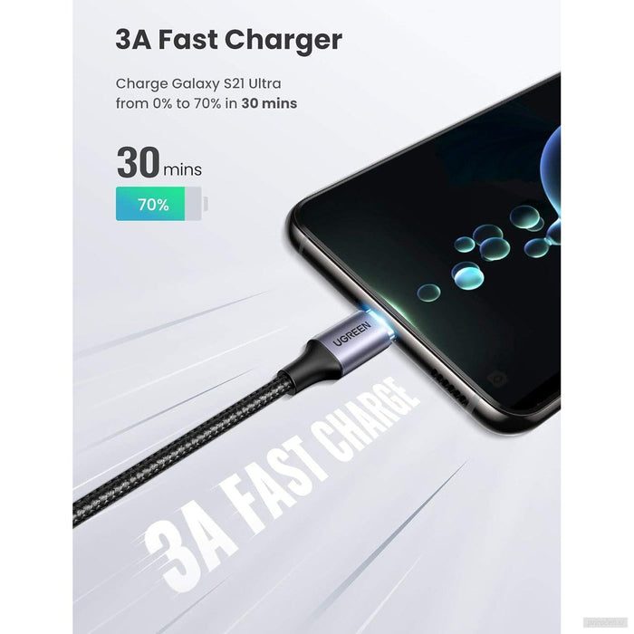 Ugreen USB-C na kotni USB-C kabel 60W 2M-PRIROCEN.SI