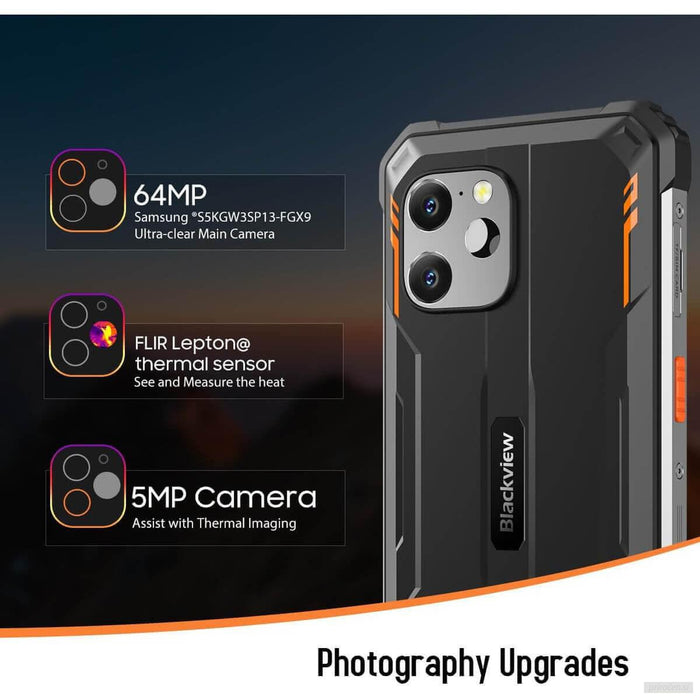 Blackview pametni robustni telefon BV8900 8GB+256GB z vgrajeno termalno kamero, oranžen-PRIROCEN.SI