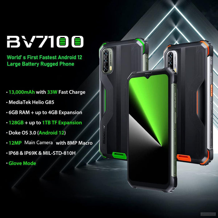 Blackview pametni robustni telefon BV7100 6GB+128GB, črn-PRIROCEN.SI