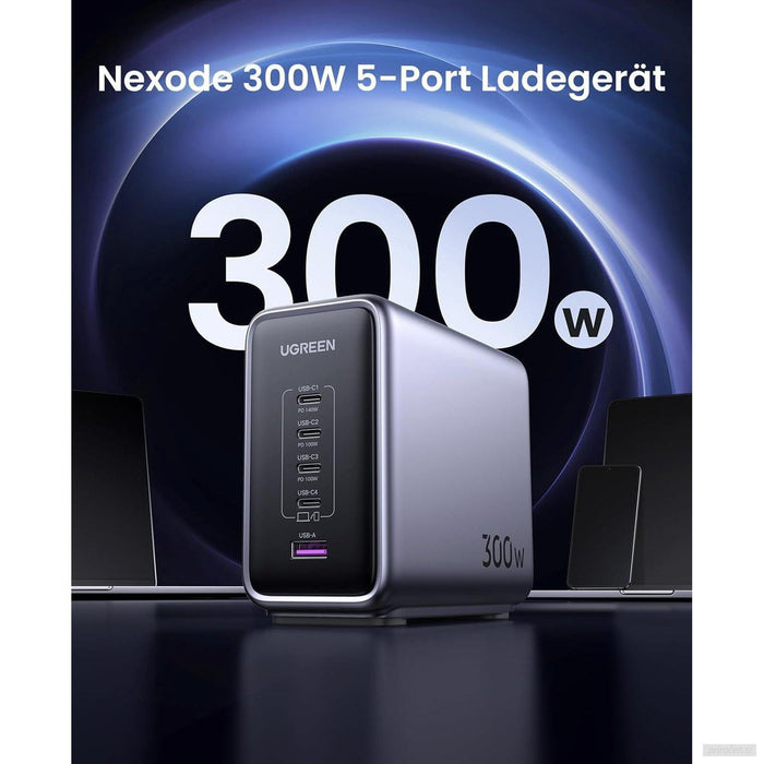 Ugreen Nexnode 300W GaN II 5-portni USB polnilec - box-PRIROCEN.SI