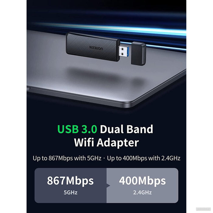 Ugreen USB WiFi adapter AC1300, 1300Mbps 802.11 Dual Band-PRIROCEN.SI