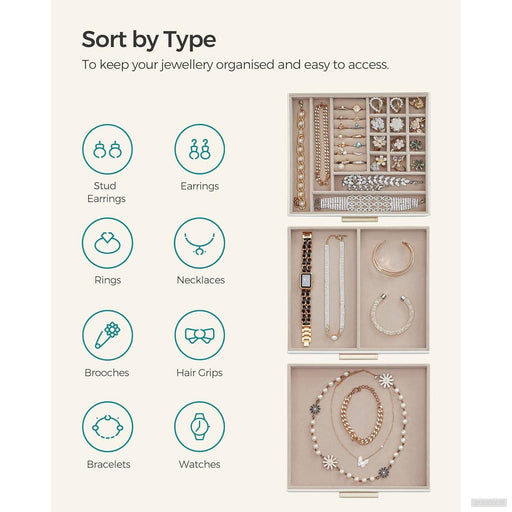 SONGMICS škatla za nakit triplastna JBC239WT-PRIROCEN.SI