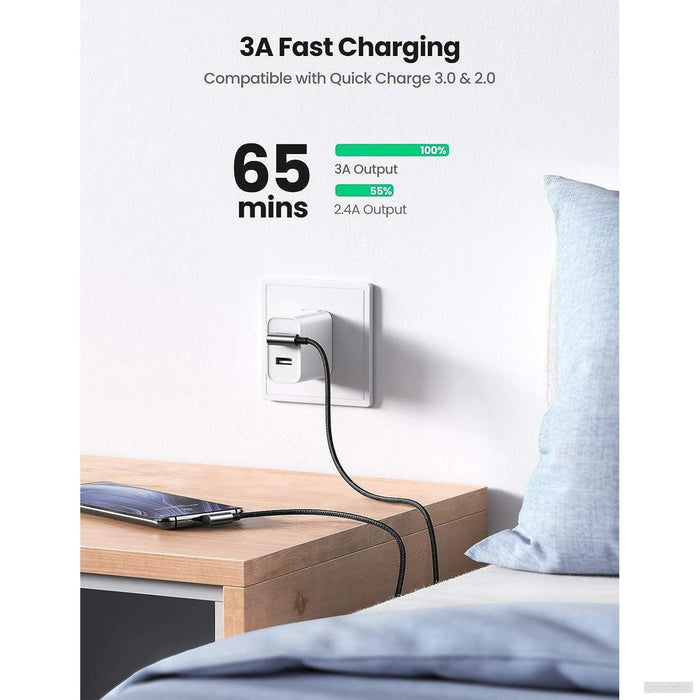 Ugreen USB v USB C 90-stopinjski kabel za hitro polnjenje 1M-PRIROCEN.SI