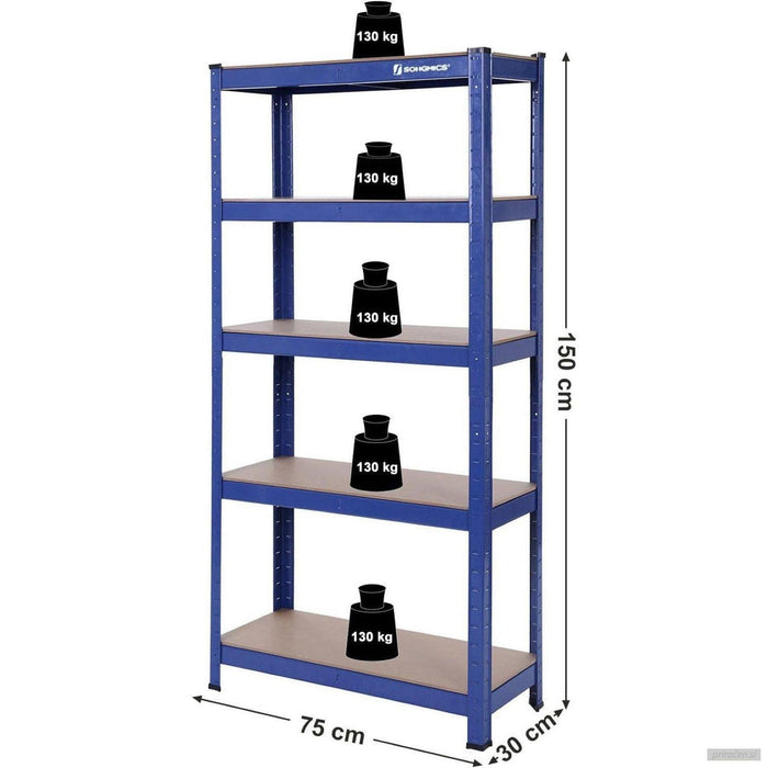 SONGMICS Regal 150 x 75 x 30 cm rjavo-moder,GLR30Q-PRIROCEN.SI