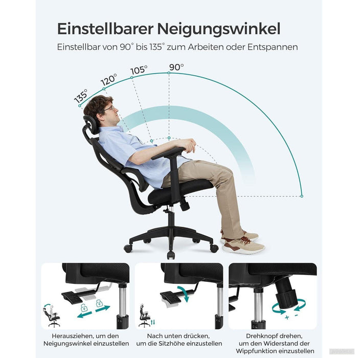 SONGMICS pisarniški stol črn OBN064B01V1-PRIROCEN.SI