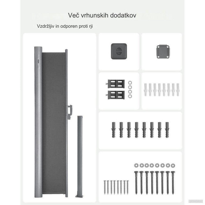 SONGMICS Stranski senčnik 160 x 350 cm antracit, GSA165G02-PRIROCEN.SI