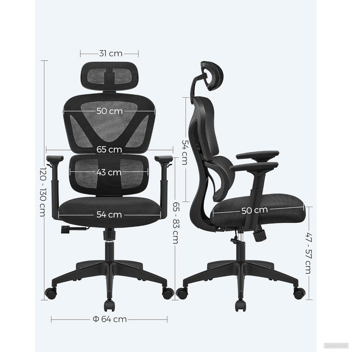 SONGMICS pisarniški stol črn OBN064B01V1-PRIROCEN.SI