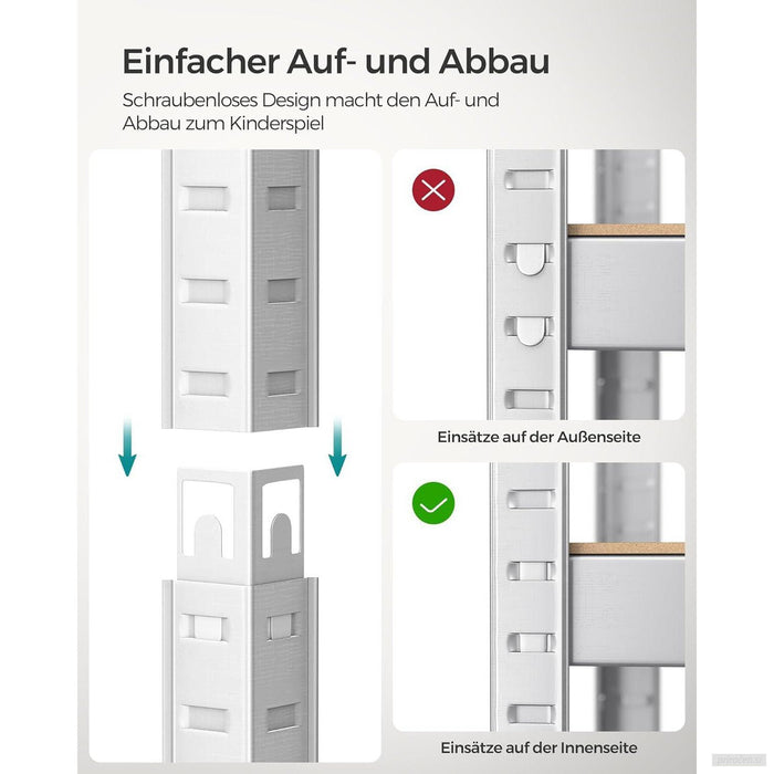 SONGMICS Regal 30 x 75 x 150 cm rjavo-srebrn, GLR030E01-PRIROCEN.SI