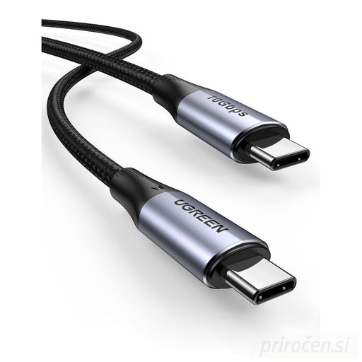 UGREEN USB-C 3.1 M/M Gen2 5A kabel 100W 1m (črn)-PRIROCEN.SI