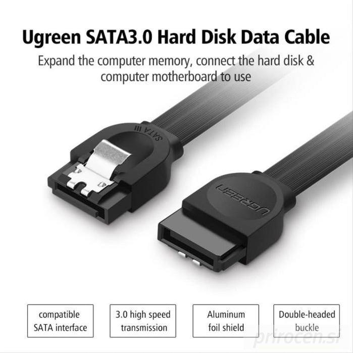 Ugreen SATA 3.0 kabel s kotnim priključkom 0,5M-PRIROCEN.SI