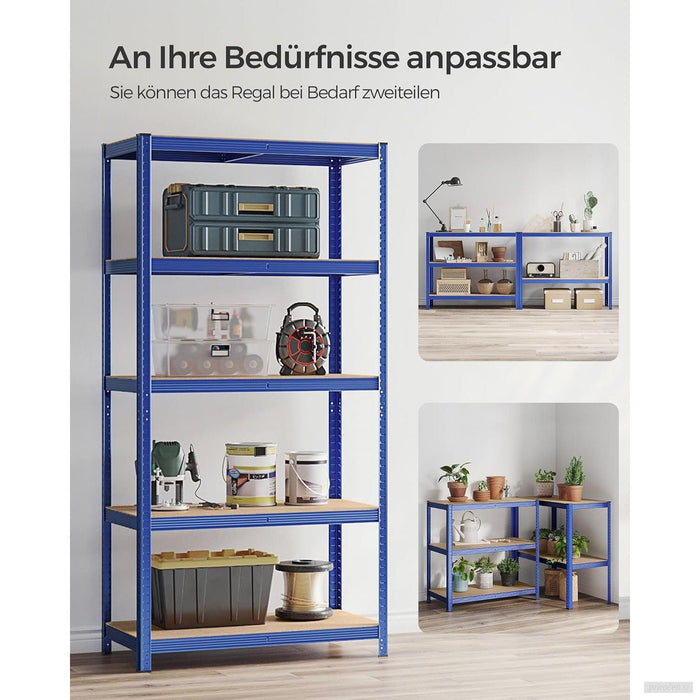 SONGMICS Regal 200 x 100 x 50 cm rjavo-moder,GLR050Q01-PRIROCEN.SI