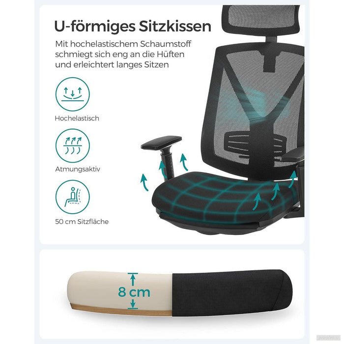 SONGMICS pisarniški stol, črn, OBN61BKV1-PRIROCEN.SI