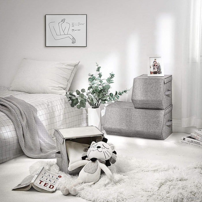 SONGMICS Škatla 3X za shranjevanje s pokrovom- siva, RLB12GY-PRIROCEN.SI