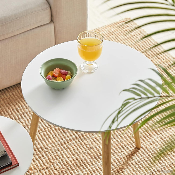 SONGMICS miza za dnevni prostor 45x50x45cm bela, 2kosa, LET07WN-PRIROCEN.SI