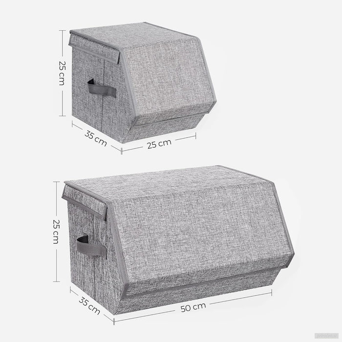 SONGMICS Škatla 3X za shranjevanje s pokrovom- siva, RLB12GY-PRIROCEN.SI