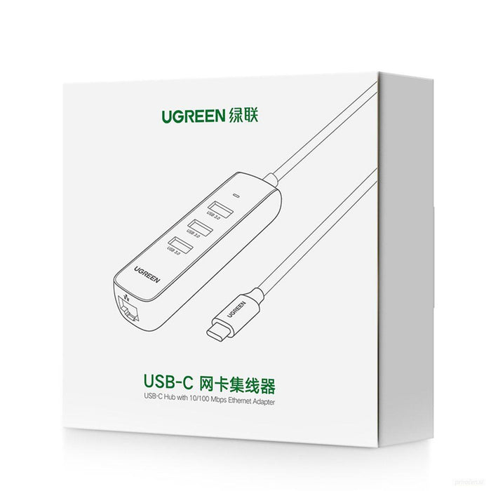 Ugreen adapter USB-C 3.0 na Ethernet + 3 vrata USB HUB-PRIROCEN.SI