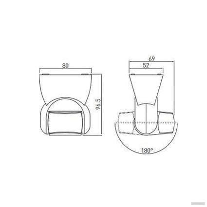 GTV senzor gibanja, stenski/stropni, 180°, črn-PRIROCEN.SI