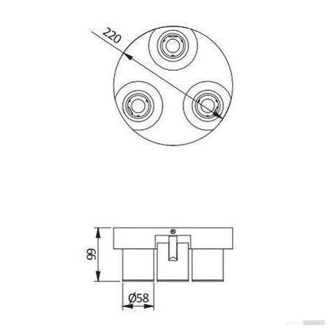 GTV reflektorska svetilka BLINK 3xGU10 220V, črna-PRIROCEN.SI