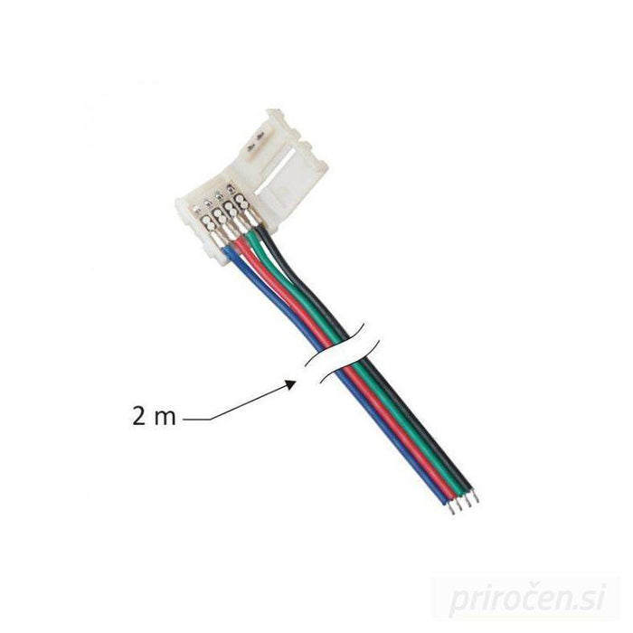RGB priključek za LED trak 10mm s kablom 2m-PRIROCEN.SI