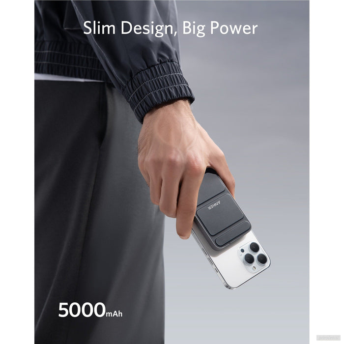 Anker MagGo 5000 mah črn magnetni brezžični powerbank-PRIROCEN.SI