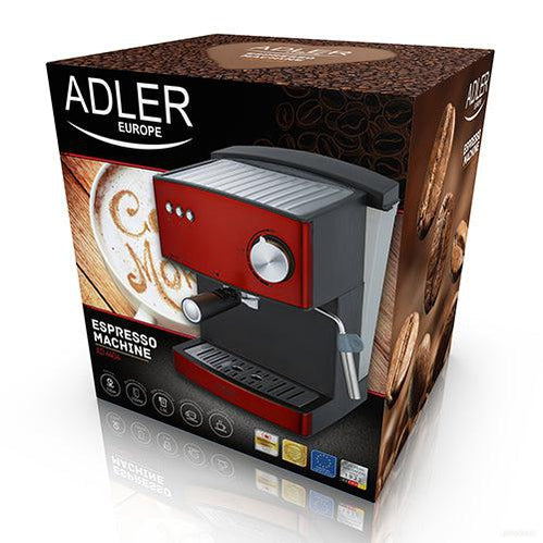 Adler kavni aparat za espresso rdeč-PRIROCEN.SI