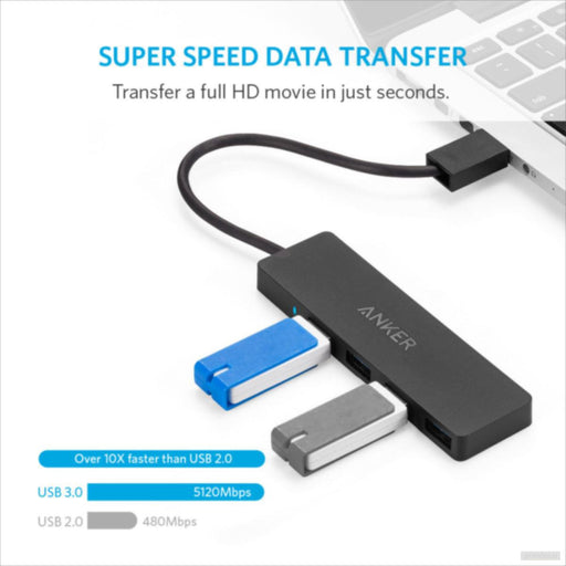 Anker Ultra Slim 4-port USB 3.0 hub črn-PRIROCEN.SI