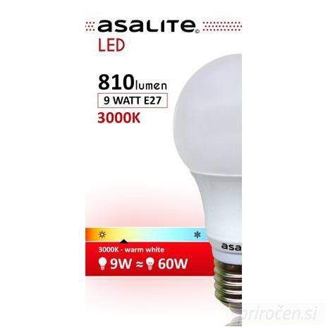ASALITE LED sijalka E27 9W 3000K 810lm-PRIROCEN.SI