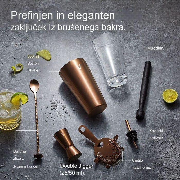 VonShef 6 delni bakreni set za koktajle-PRIROCEN.SI