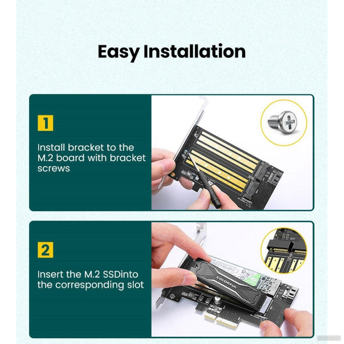 UGREEN 70504 PCIe na M2 adapter M.2 NVME na PCI-E 3.0 razširitvena kartica z M.2 SATA podporo-PRIROCEN.SI