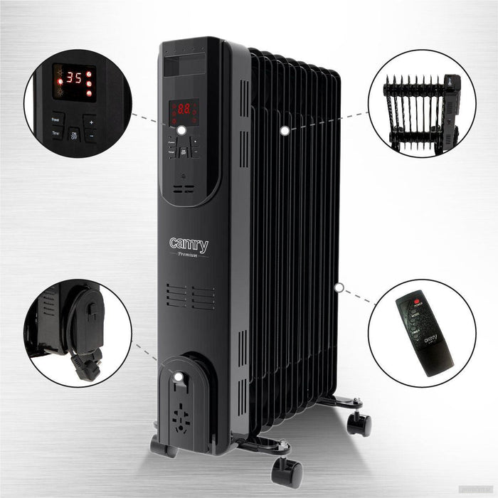 Camry oljni radiator 9 reber 2000W črn CR7810-PRIROCEN.SI