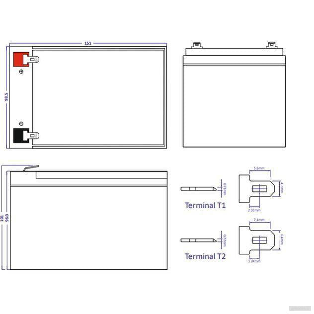 GLP akumulator AGM 12V 12Ah-PRIROCEN.SI