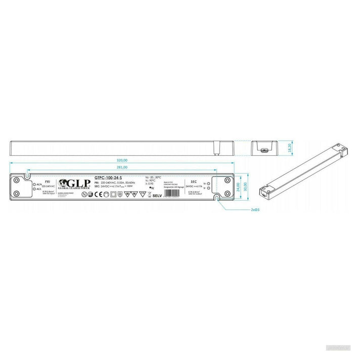 GLP LED napajalnik 24V 100W GTPC-100-24-S-PRIROCEN.SI