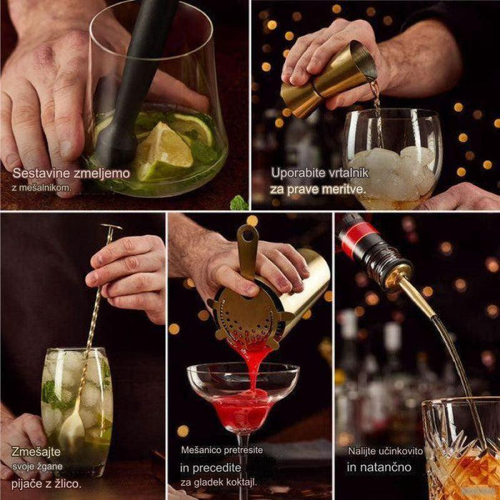 VonShef 6 delni zlati set za koktajle-PRIROCEN.SI