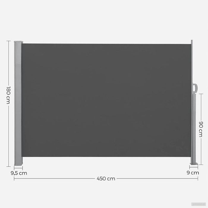 SONGMICS Stranski senčnik 180 x 450 cm antracit, GSA589G01-PRIROCEN.SI