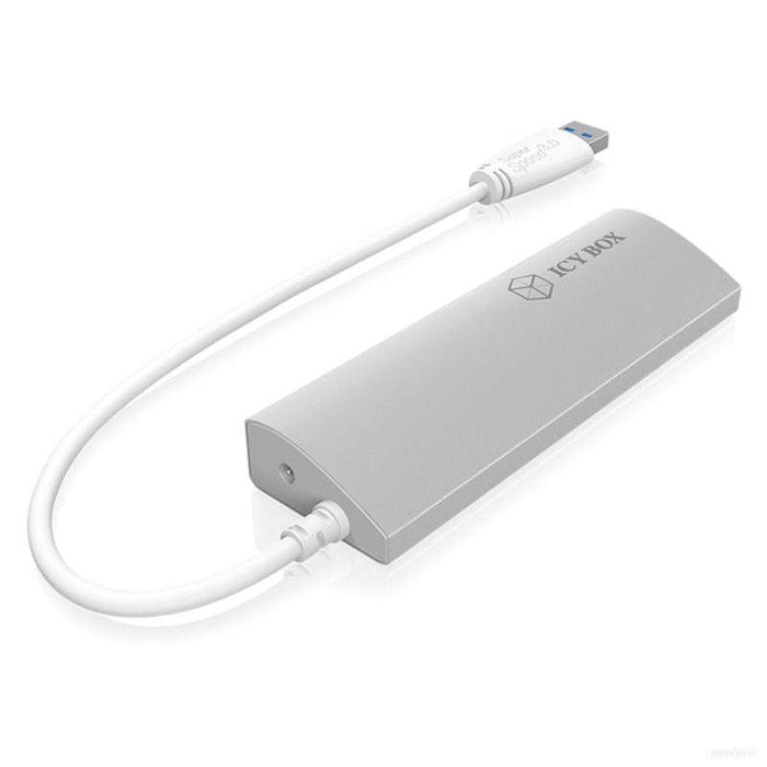 Icybox 4 portni USB 3.0 razširitveni hub, aluminijast-PRIROCEN.SI