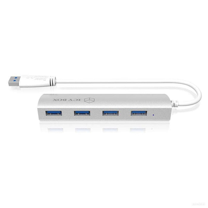 Icybox 4 portni USB 3.0 razširitveni hub, aluminijast-PRIROCEN.SI