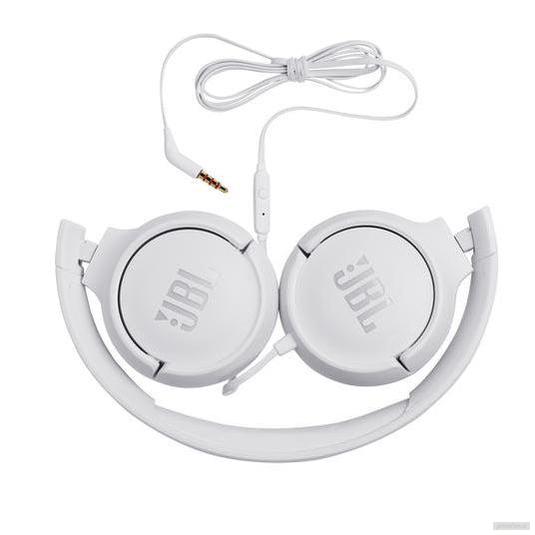 JBL Tune 500 naglavne slušalke z mikrofonom, bele-PRIROCEN.SI